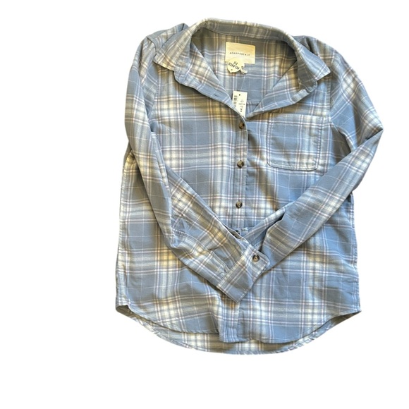 Aeropostale Super Soft Blue Plaid Flannel Short Size M New With Tags - Picture 11 of 14